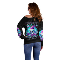 Skull Witch Santa Off Shoulder Sweater The Good Girl In Me Got Tired So Bitch In Me Came Out - Wonder Print Shop