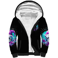 Skull Witch Santa Sherpa Hoodie The Good Girl In Me Got Tired So Bitch In Me Came Out - Wonder Print Shop