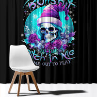 Skull Witch Santa Window Curtain The Good Girl In Me Got Tired So Bitch In Me Came Out - Wonder Print Shop