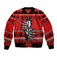 Scary Skeleton Bomber Jacket Skeleton Inside Ugly Christmas - Wonder Print Shop