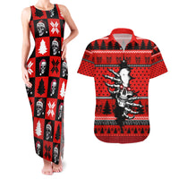Scary Skeleton Couples Matching Tank Maxi Dress and Hawaiian Shirt Skeleton Inside Ugly Christmas - Wonder Print Shop