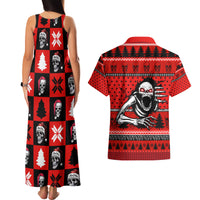 Scary Skeleton Couples Matching Tank Maxi Dress and Hawaiian Shirt Skeleton Inside Ugly Christmas - Wonder Print Shop