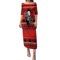 Scary Skeleton Family Matching Puletasi Dress and Hawaiian Shirt Skeleton Inside Ugly Christmas - Wonder Print Shop