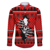 Scary Skeleton Family Matching Short Sleeve Bodycon Dress and Hawaiian Shirt Skeleton Inside Ugly Christmas - Wonder Print Shop