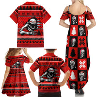 Scary Skeleton Family Matching Summer Maxi Dress and Hawaiian Shirt Skeleton Inside Ugly Christmas - Wonder Print Shop