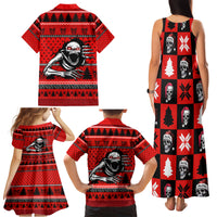 Scary Skeleton Family Matching Tank Maxi Dress and Hawaiian Shirt Skeleton Inside Ugly Christmas - Wonder Print Shop