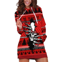 Scary Skeleton Hoodie Dress Skeleton Inside Ugly Christmas - Wonder Print Shop