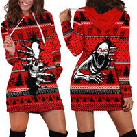 Scary Skeleton Hoodie Dress Skeleton Inside Ugly Christmas - Wonder Print Shop