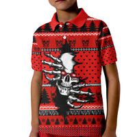 Scary Skeleton Kid Polo Shirt Skeleton Inside Ugly Christmas - Wonder Print Shop