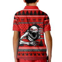 Scary Skeleton Kid Polo Shirt Skeleton Inside Ugly Christmas - Wonder Print Shop