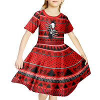 Scary Skeleton Kid Short Sleeve Dress Skeleton Inside Ugly Christmas - Wonder Print Shop