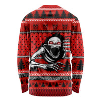 Scary Skeleton Long Sleeve Shirt Skeleton Inside Ugly Christmas - Wonder Print Shop