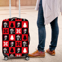 Scary Skeleton Luggage Cover Skeleton Inside Ugly Christmas - Wonder Print Shop