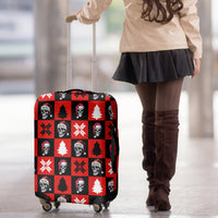 Scary Skeleton Luggage Cover Skeleton Inside Ugly Christmas - Wonder Print Shop