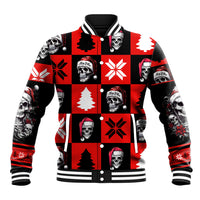 Skull Santa Baseball Jacket Pattern Skull Santa Ugly Christmas - Wonder Print Shop