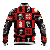 Skull Santa Baseball Jacket Pattern Skull Santa Ugly Christmas - Wonder Print Shop