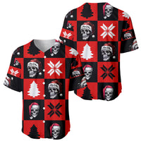 Skull Santa Baseball Jersey Pattern Skull Santa Ugly Christmas - Wonder Print Shop