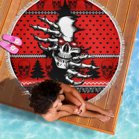 Skull Santa Beach Blanket Pattern Skull Santa Ugly Christmas - Wonder Print Shop