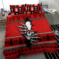 Skull Santa Bedding Set Pattern Skull Santa Ugly Christmas - Wonder Print Shop
