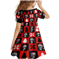 Skull Santa Family Matching Mermaid Dress and Hawaiian Shirt Pattern Skull Santa Ugly Christmas - Wonder Print Shop