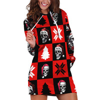 Skull Santa Hoodie Dress Pattern Skull Santa Ugly Christmas - Wonder Print Shop