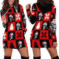 Skull Santa Hoodie Dress Pattern Skull Santa Ugly Christmas - Wonder Print Shop