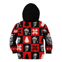 Skull Santa Kid Hoodie Pattern Skull Santa Ugly Christmas - Wonder Print Shop