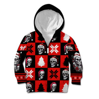 Skull Santa Kid Hoodie Pattern Skull Santa Ugly Christmas - Wonder Print Shop