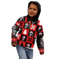 Skull Santa Kid Hoodie Pattern Skull Santa Ugly Christmas - Wonder Print Shop