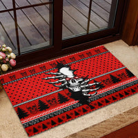 Skull Santa Rubber Doormat Pattern Skull Santa Ugly Christmas - Wonder Print Shop