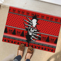 Skull Santa Rubber Doormat Pattern Skull Santa Ugly Christmas - Wonder Print Shop