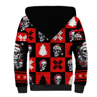 Skull Santa Sherpa Hoodie Pattern Skull Santa Ugly Christmas - Wonder Print Shop