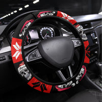 Skull Santa Steering Wheel Cover Pattern Skull Santa Ugly Christmas - Wonder Print Shop