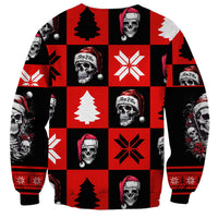 Skull Santa Sweatshirt Pattern Skull Santa Ugly Christmas - Wonder Print Shop