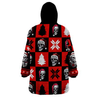 Skull Santa Wearable Blanket Hoodie Pattern Skull Santa Ugly Christmas - Wonder Print Shop