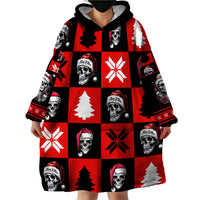 Skull Santa Wearable Blanket Hoodie Pattern Skull Santa Ugly Christmas - Wonder Print Shop