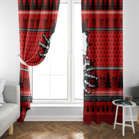 Skull Santa Window Curtain Pattern Skull Santa Ugly Christmas - Wonder Print Shop