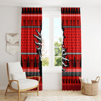 Skull Santa Window Curtain Pattern Skull Santa Ugly Christmas - Wonder Print Shop
