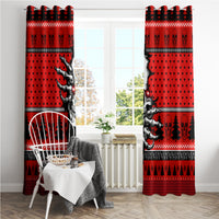 Skull Santa Window Curtain Pattern Skull Santa Ugly Christmas - Wonder Print Shop