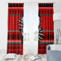 Skull Santa Window Curtain Pattern Skull Santa Ugly Christmas - Wonder Print Shop