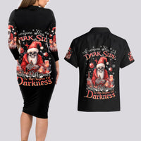 Skull Santa Claus Couples Matching Long Sleeve Bodycon Dress and Hawaiian Shirt Every One Has A Dark Side Difference Is The Degree Of Darkness - Wonder Print Shop