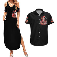 Skull Santa Claus Couples Matching Summer Maxi Dress and Hawaiian Shirt Every One Has A Dark Side Difference Is The Degree Of Darkness - Wonder Print Shop