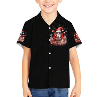 Skull Santa Claus Family Matching Off Shoulder Long Sleeve Dress and Hawaiian Shirt Every One Has A Dark Side Difference Is The Degree Of Darkness - Wonder Print Shop