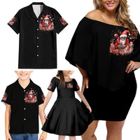 Skull Santa Claus Family Matching Off Shoulder Short Dress and Hawaiian Shirt Every One Has A Dark Side Difference Is The Degree Of Darkness - Wonder Print Shop