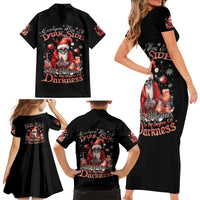 Skull Santa Claus Family Matching Short Sleeve Bodycon Dress and Hawaiian Shirt Every One Has A Dark Side Difference Is The Degree Of Darkness - Wonder Print Shop