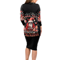 Skull Santa Claus Long Sleeve Bodycon Dress Every One Has A Dark Side Difference Is The Degree Of Darkness - Wonder Print Shop