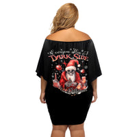 Skull Santa Claus Off Shoulder Short Dress Every One Has A Dark Side Difference Is The Degree Of Darkness - Wonder Print Shop