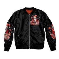 Skull Santa Claus Sleeve Zip Bomber Jacket Every One Has A Dark Side Difference Is The Degree Of Darkness - Wonder Print Shop