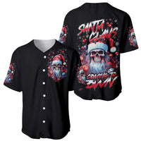 Skull Santa Claus Baseball Jersey Santa Claus Is Coming To Town - Wonder Print Shop