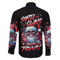 Skull Santa Claus Family Matching Mermaid Dress and Hawaiian Shirt Santa Claus Is Coming To Town - Wonder Print Shop